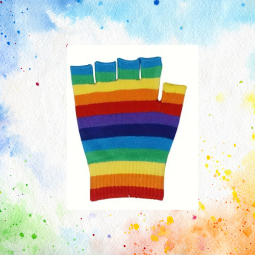 Fingerlose Regenbogen Handschuhe