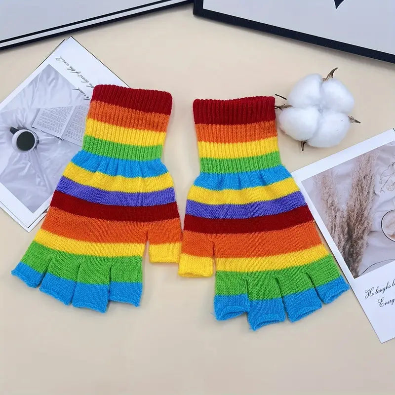 Bunte Regenbogenhandschuhe – perfekt, um deine Unterstuetzung für die LGBTQ+ Community zu zeigen. Weiches, flexibles Material fuer komfortables Tragen bei jedem Anlass.