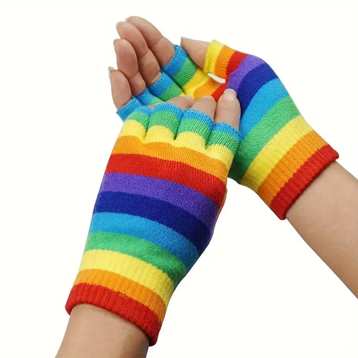 Bunte Regenbogenhandschuhe – perfekt, um deine Unterstuetzung für die LGBTQ+ Community zu zeigen. Weiches, flexibles Material fuer komfortables Tragen bei jedem Anlass.