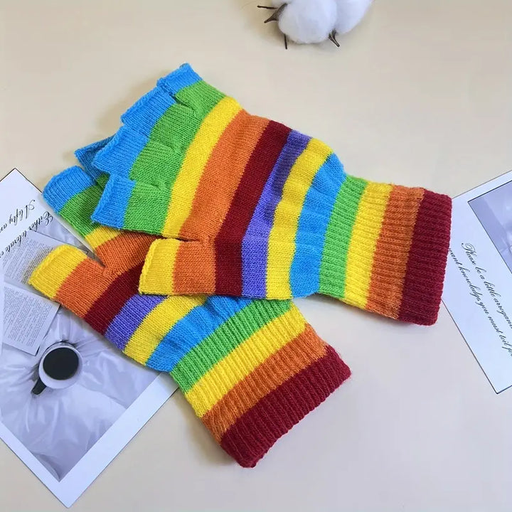 Bunte Regenbogenhandschuhe – perfekt, um deine Unterstuetzung für die LGBTQ+ Community zu zeigen. Weiches, flexibles Material fuer komfortables Tragen bei jedem Anlass.